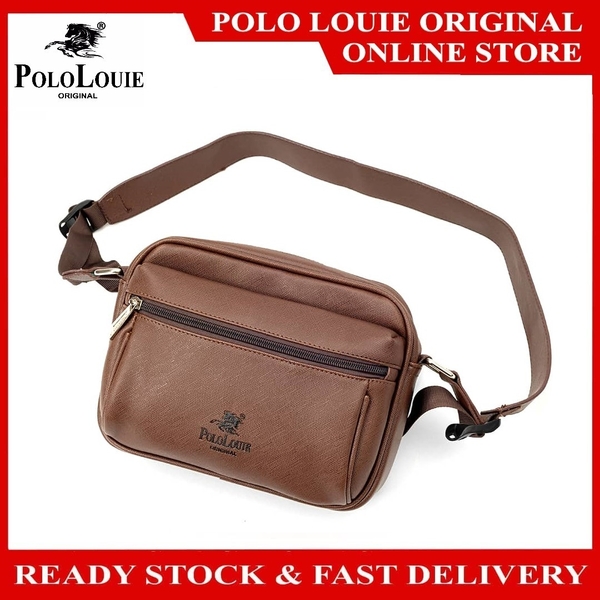 Polo Louie Men's Premium Leather Messenger Bag